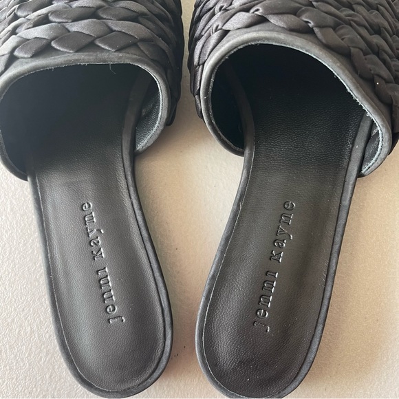 Jenni Kayne Silk Braided Black Mules / Slide Flats EU37 US7 Made in Italy - Picture 11 of 11